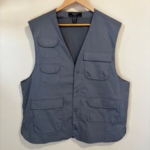 Forever 21 Men’s XL Grey Lightweight Utility Vest Streetwear Gorpcore